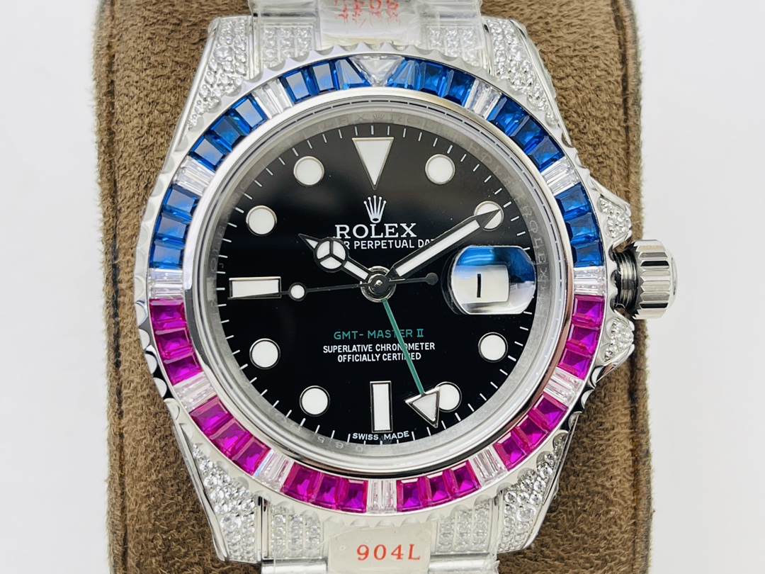 Rolex Greenwich II rear diamond custom version 116759 sa-78209 diamond pavé!