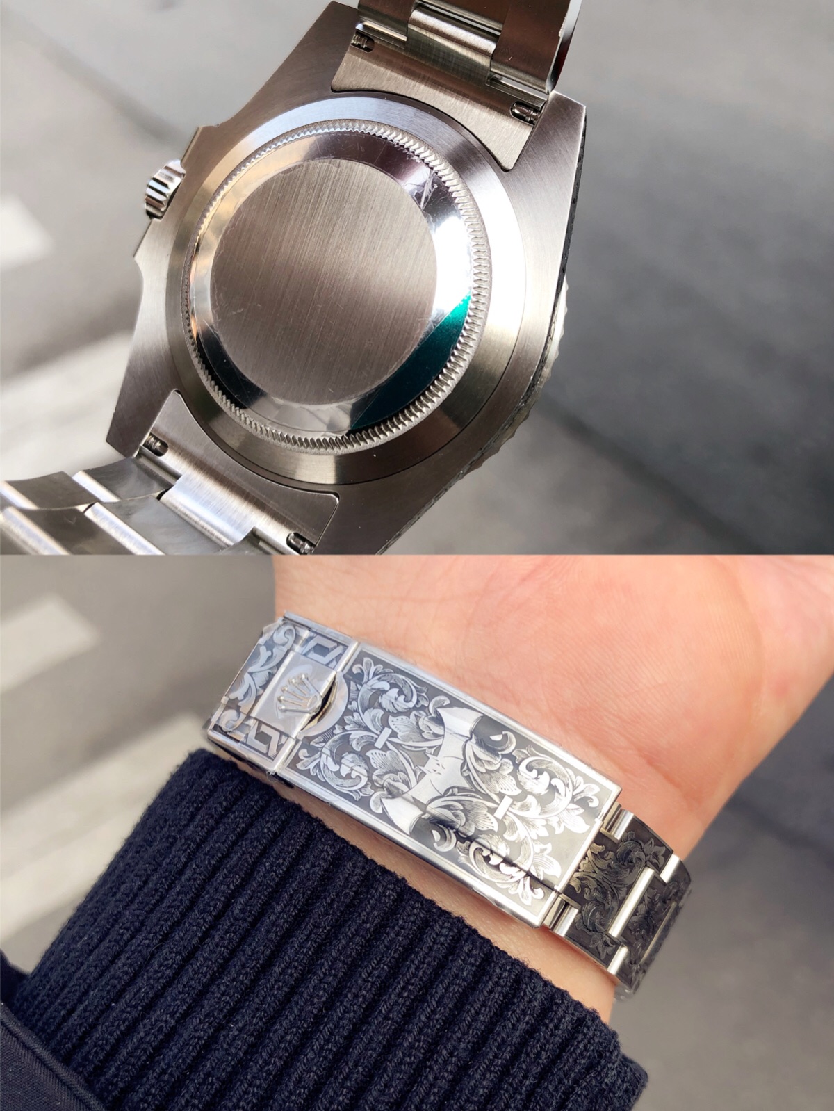 Combining Rolex’s classic water ghost with hand-carved gold craftsmanship