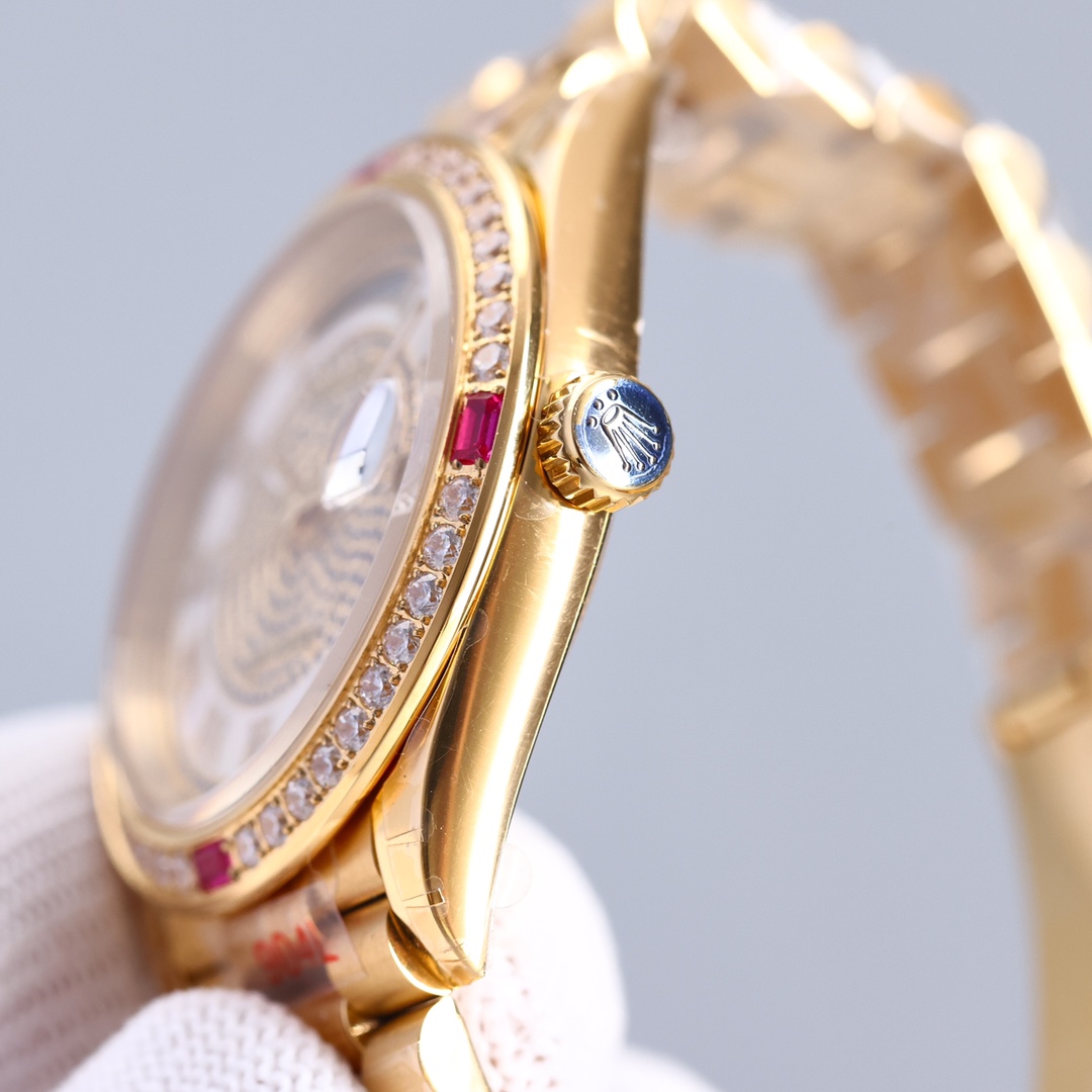 Rolex Day-Date Series starry diamond-encrusted mechanical men's watch