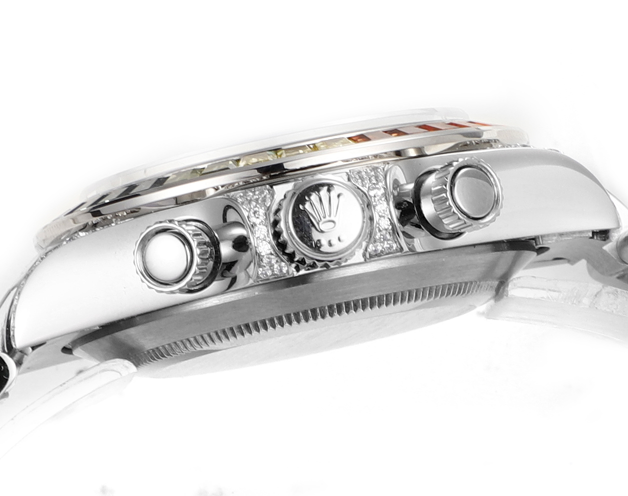 Rolex second-generation Daytona rainbow model full of diamonds 116596 watch!