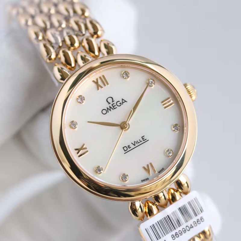 Omega water drop model full rose gold shell Roman diamond face,