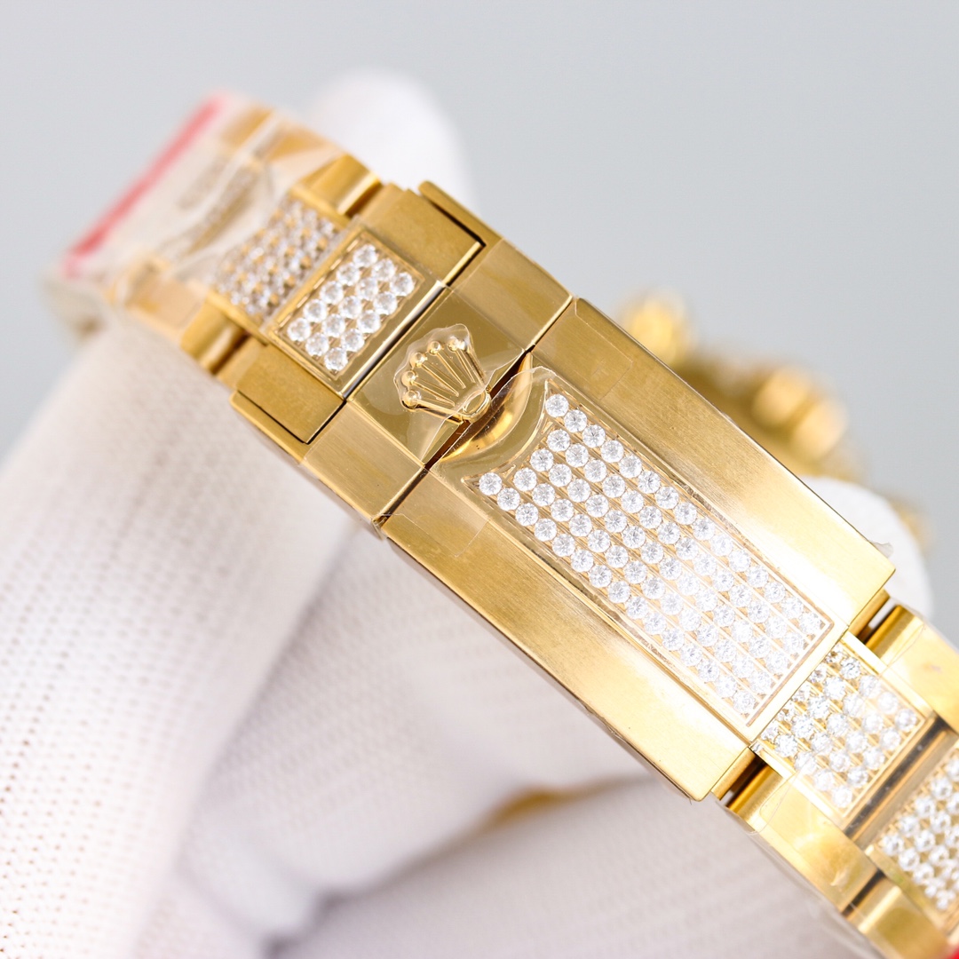 Rolex second-generation Daytona rainbow model full of diamonds 116595 watch!