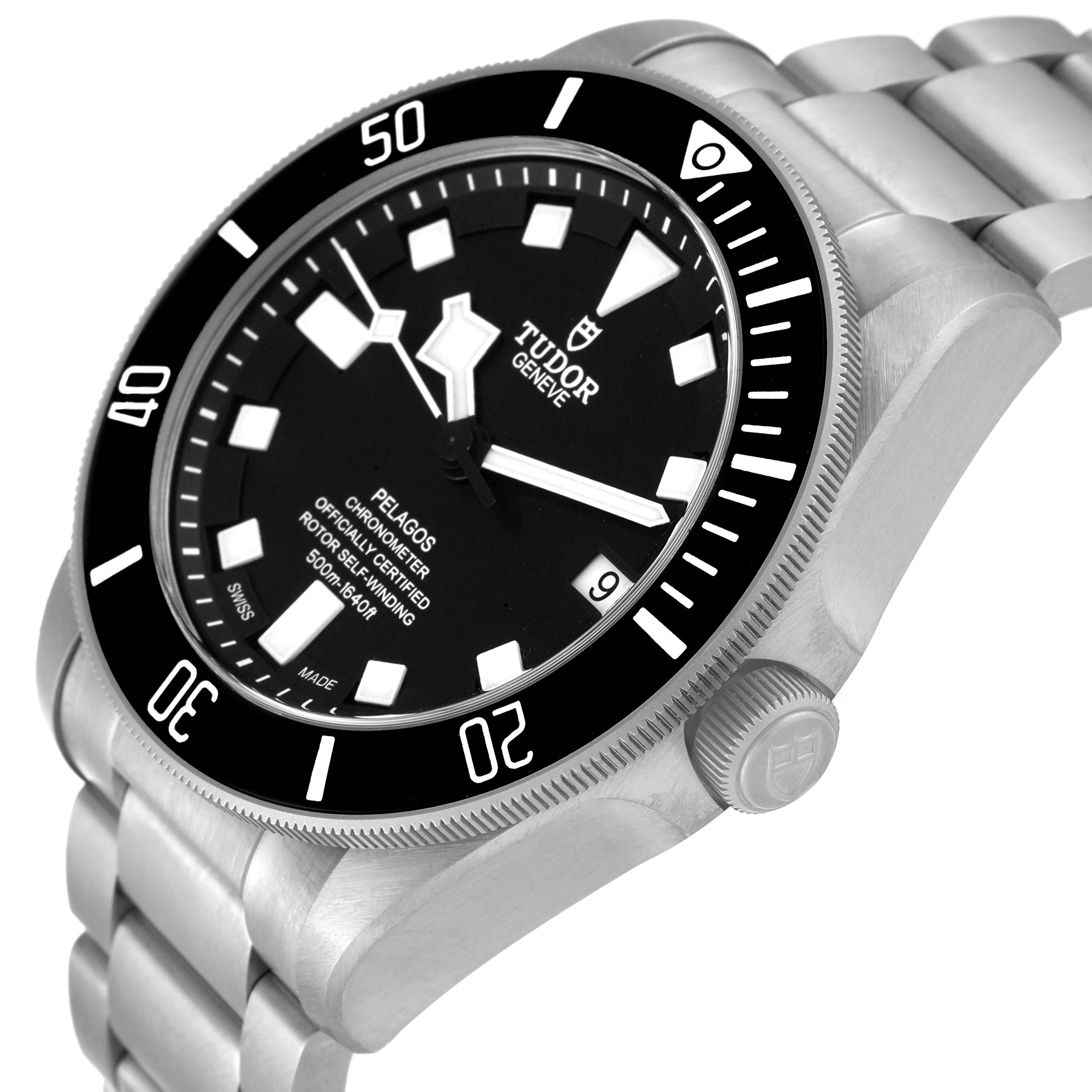 Tudor Pelagos Black Dial Titanium Mens Watch 25600TN Box Card