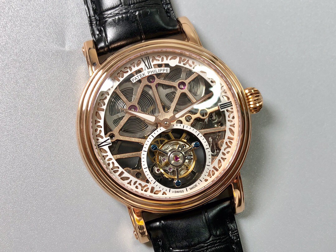 Patek Philippe (skeletonized double large storage kinetic energy) Haiou manual tourbillon movement watch