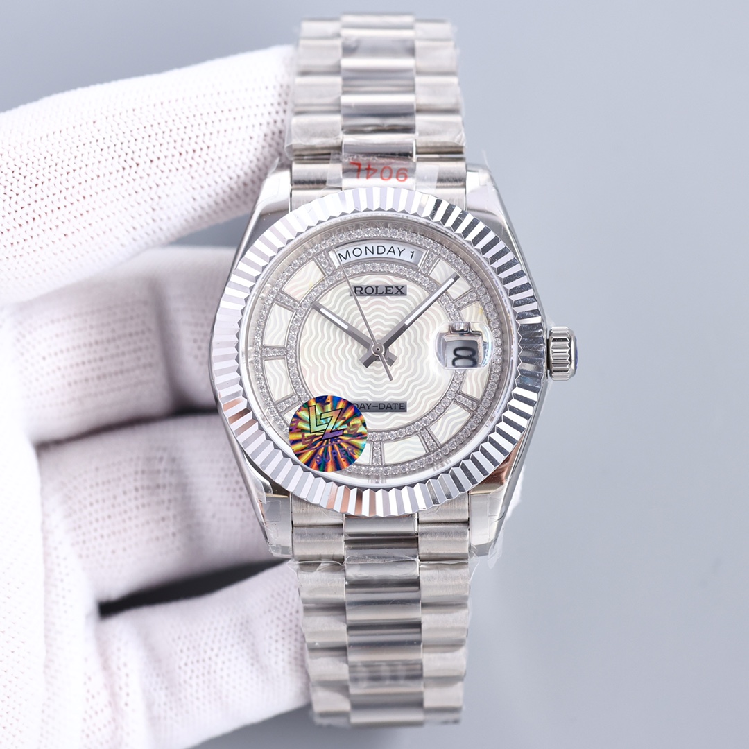 Rolex Day-Date Series starry diamond-encrusted mechanical men's watch
