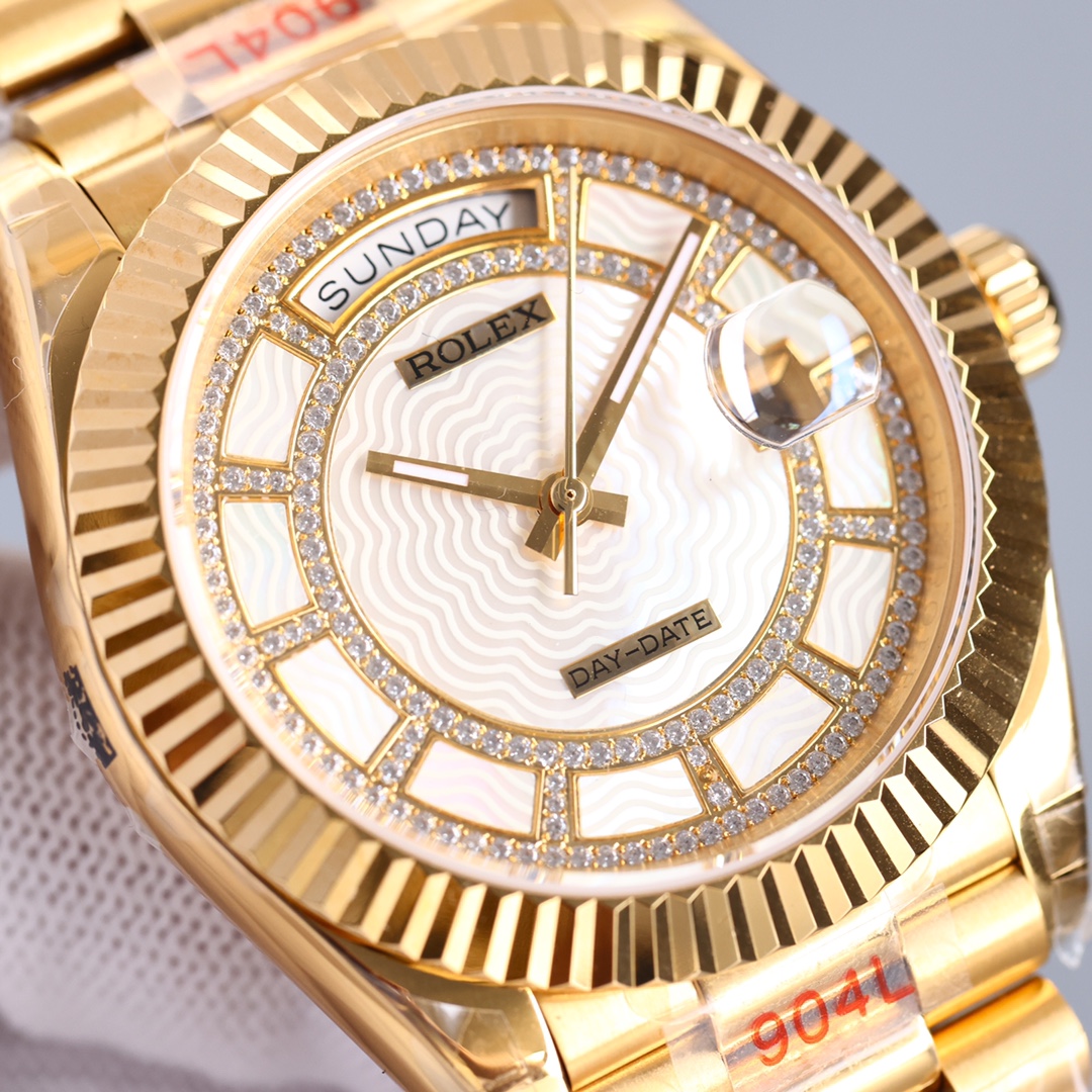 Rolex Day-Date Series starry diamond-encrusted mechanical men's watch