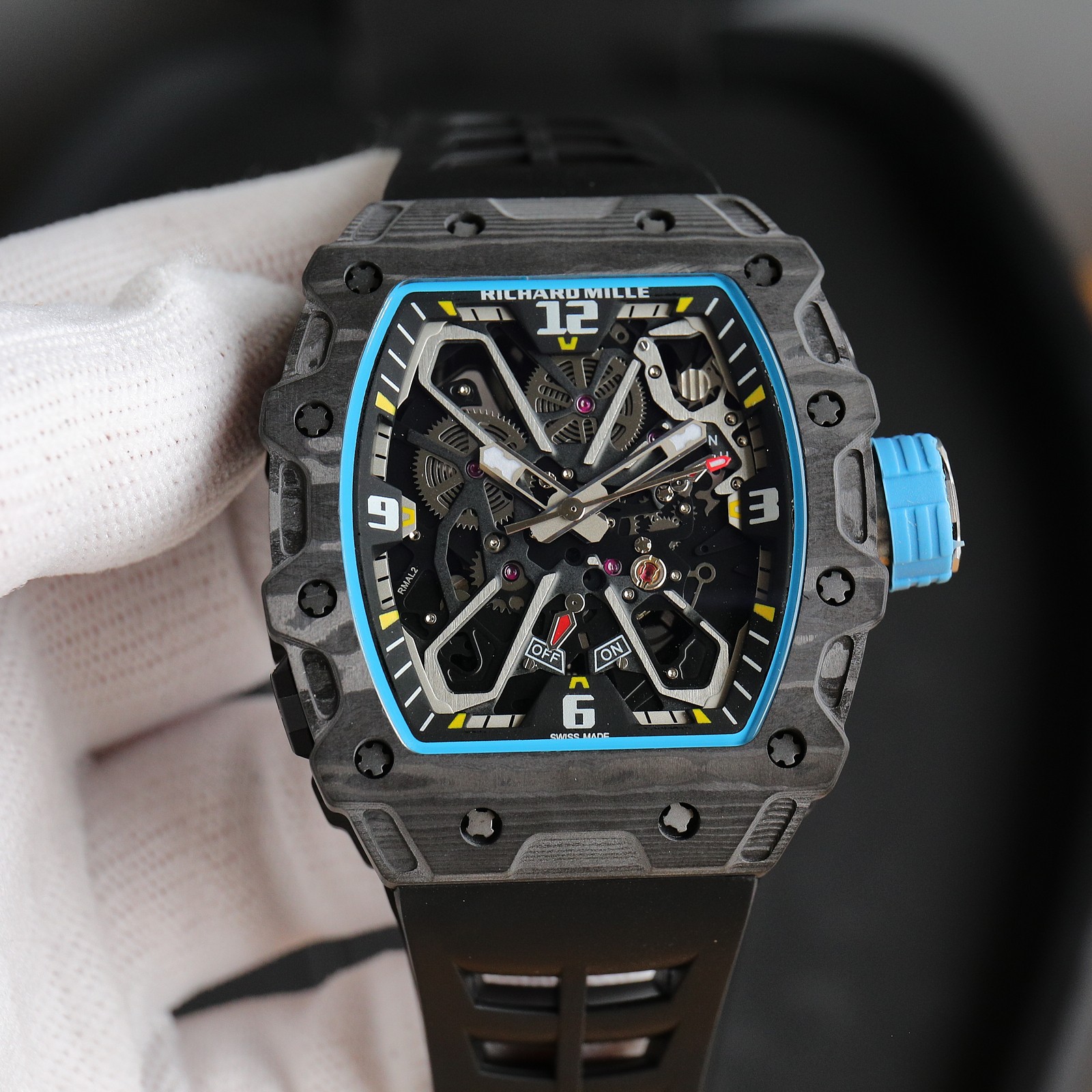 The Chad Mille 35-03 blue watch is a watch launched by Richard Mille.