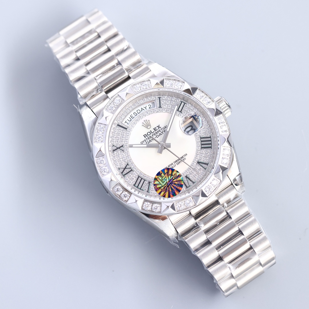 Rolex Day-Date Series starry diamond-encrusted mechanical men's watch