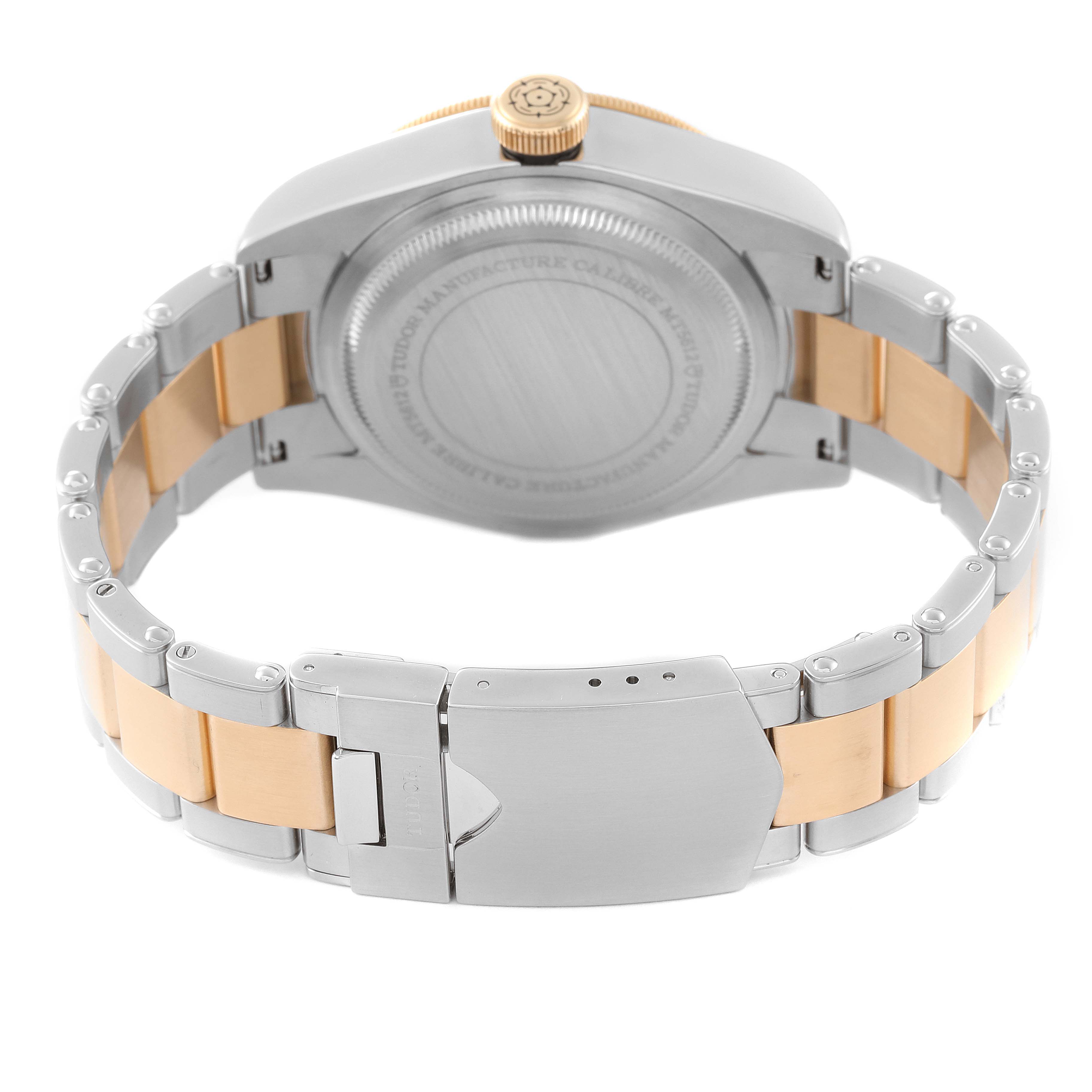 Tudor Black Bay Steel Yellow Gold Black Dial Mens Watch 79733 Box Card