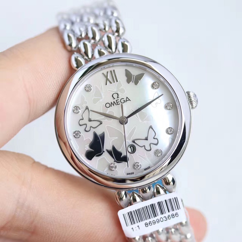 Omega water drop model full rose gold shell Roman diamond face