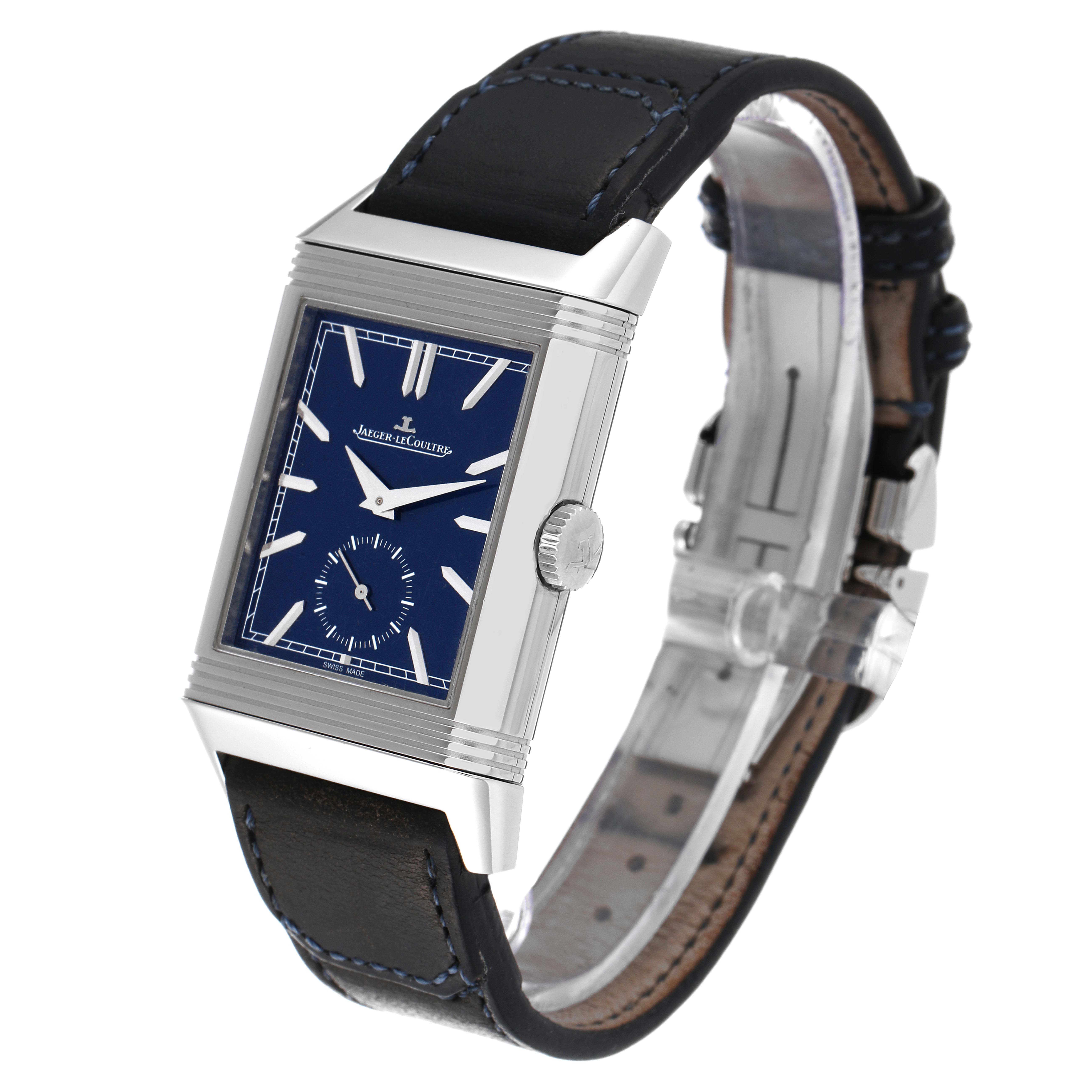 Jaeger LeCoultre Reverso Tribute Duoface Day Night Watch 215.8.D4 Q3988482 Box Papers