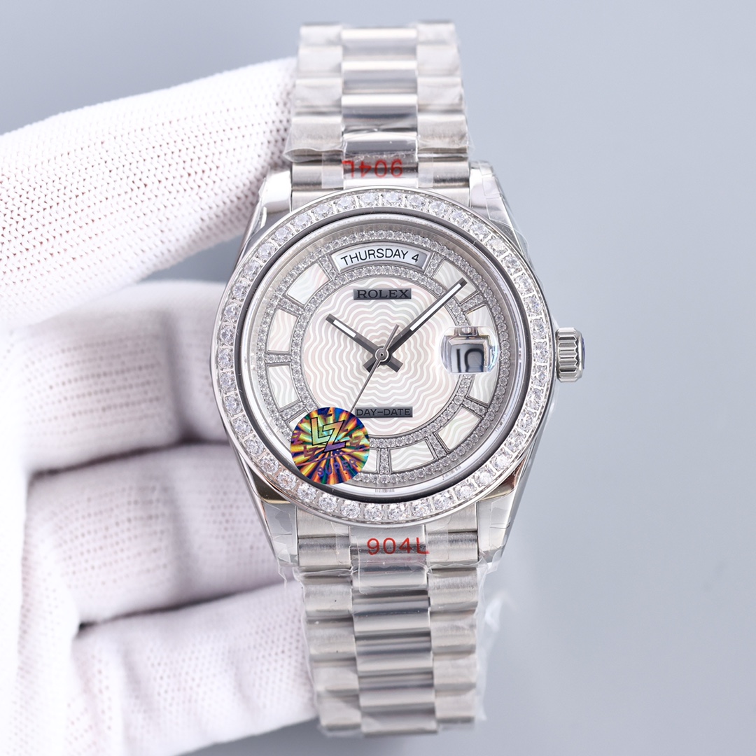 Rolex Day-Date Series Gypsophila Diamond-encrusted Mechanical Watch