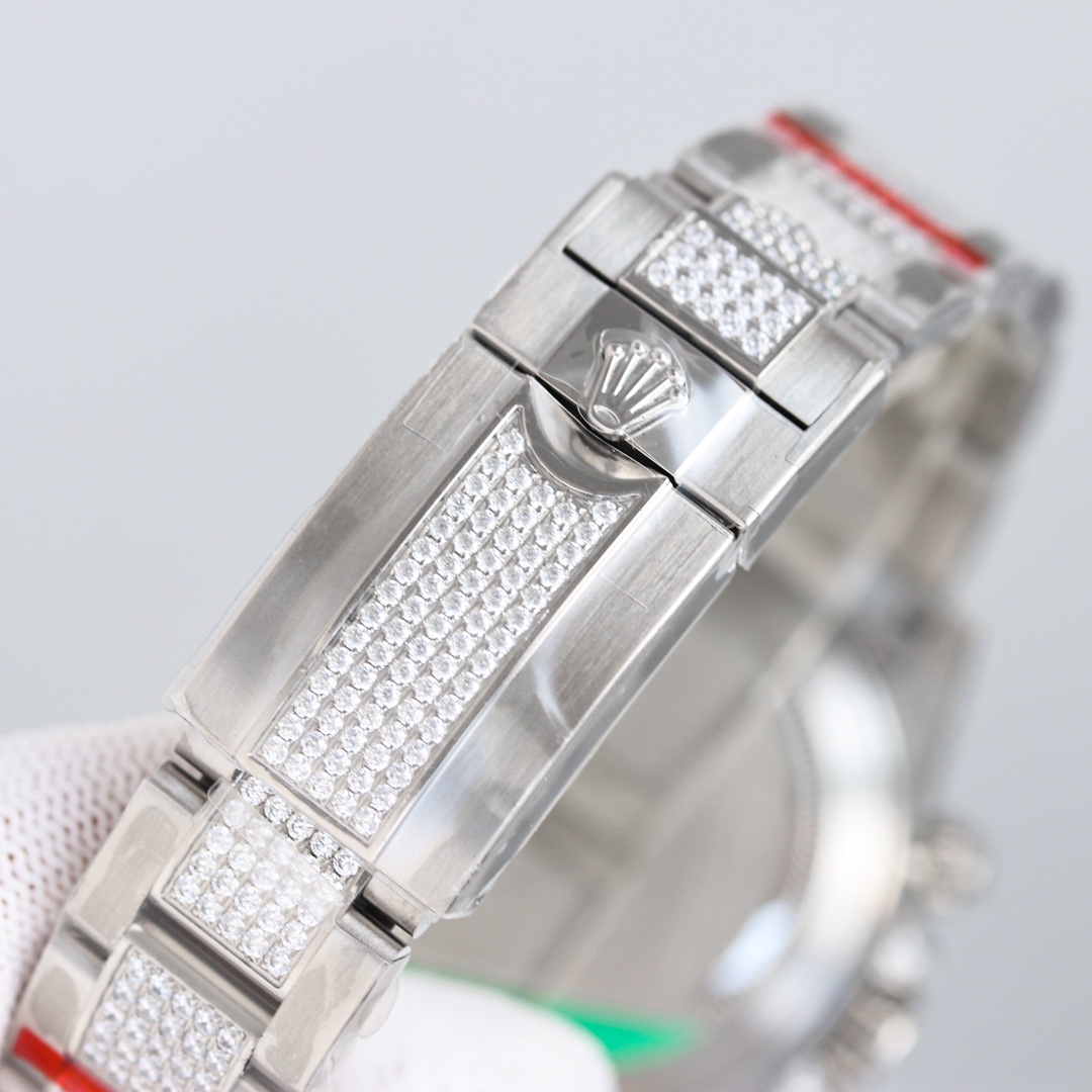 Rolex second-generation Daytona rainbow model full of diamonds 116595 watch!