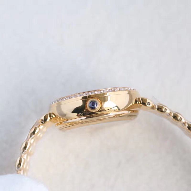 Omega water drop model full rose gold shell Roman diamond face,