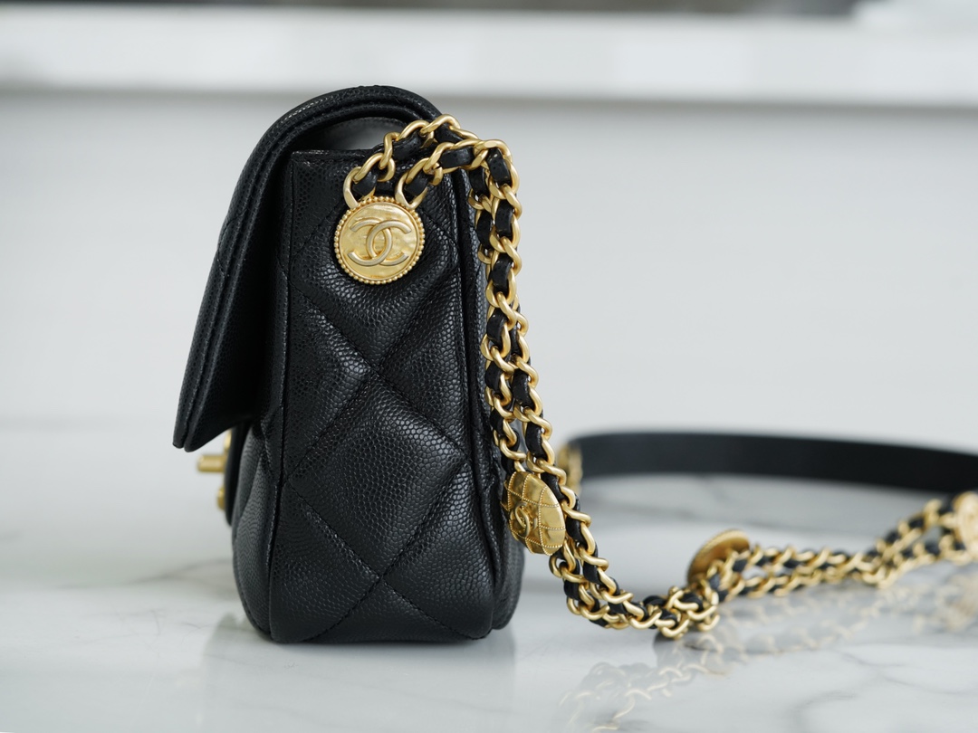 Chanel 22A Métiers d'Art Gold Coin Flap Bag