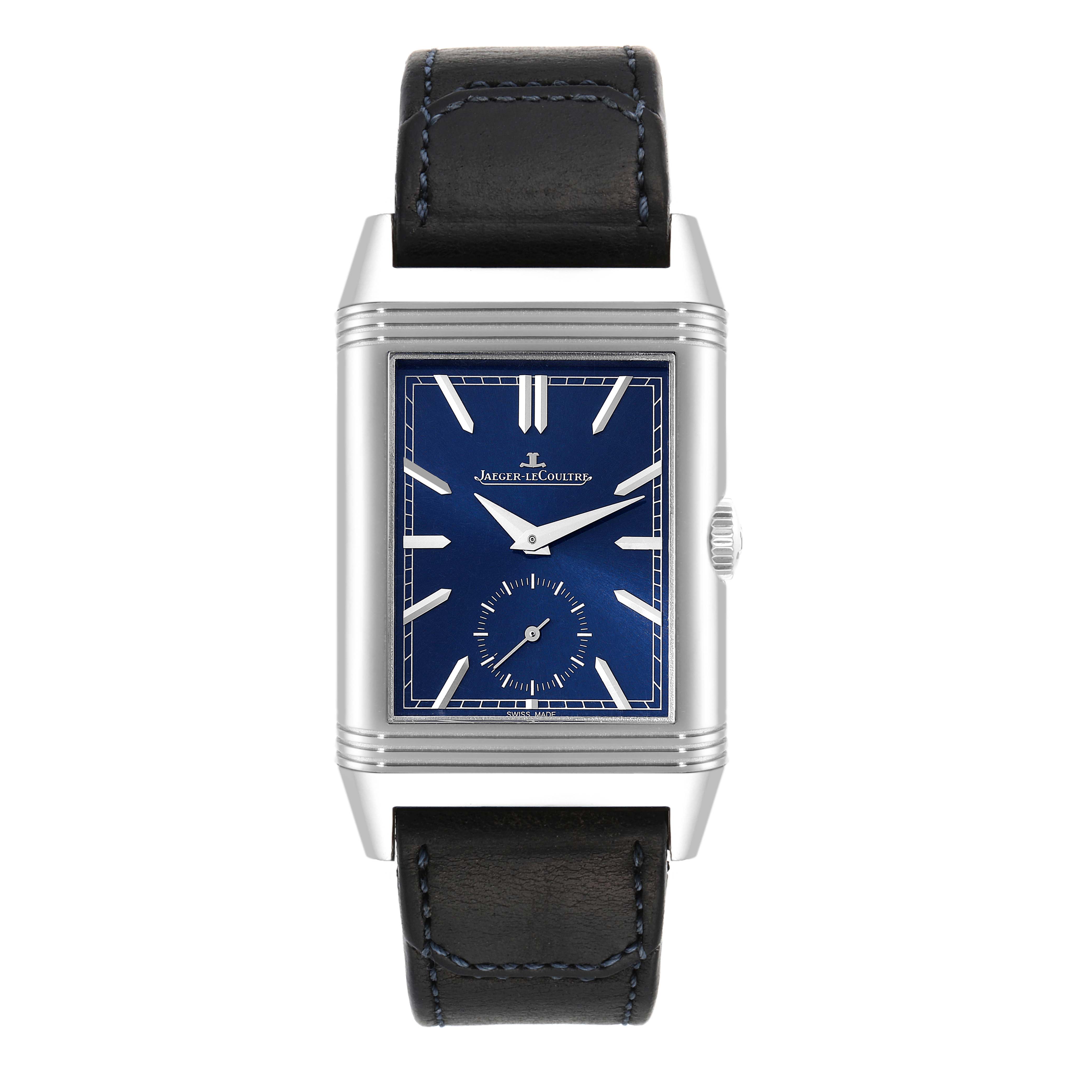 Jaeger LeCoultre Reverso Tribute Duoface Day Night Watch 215.8.D4 Q3988482 Box Papers