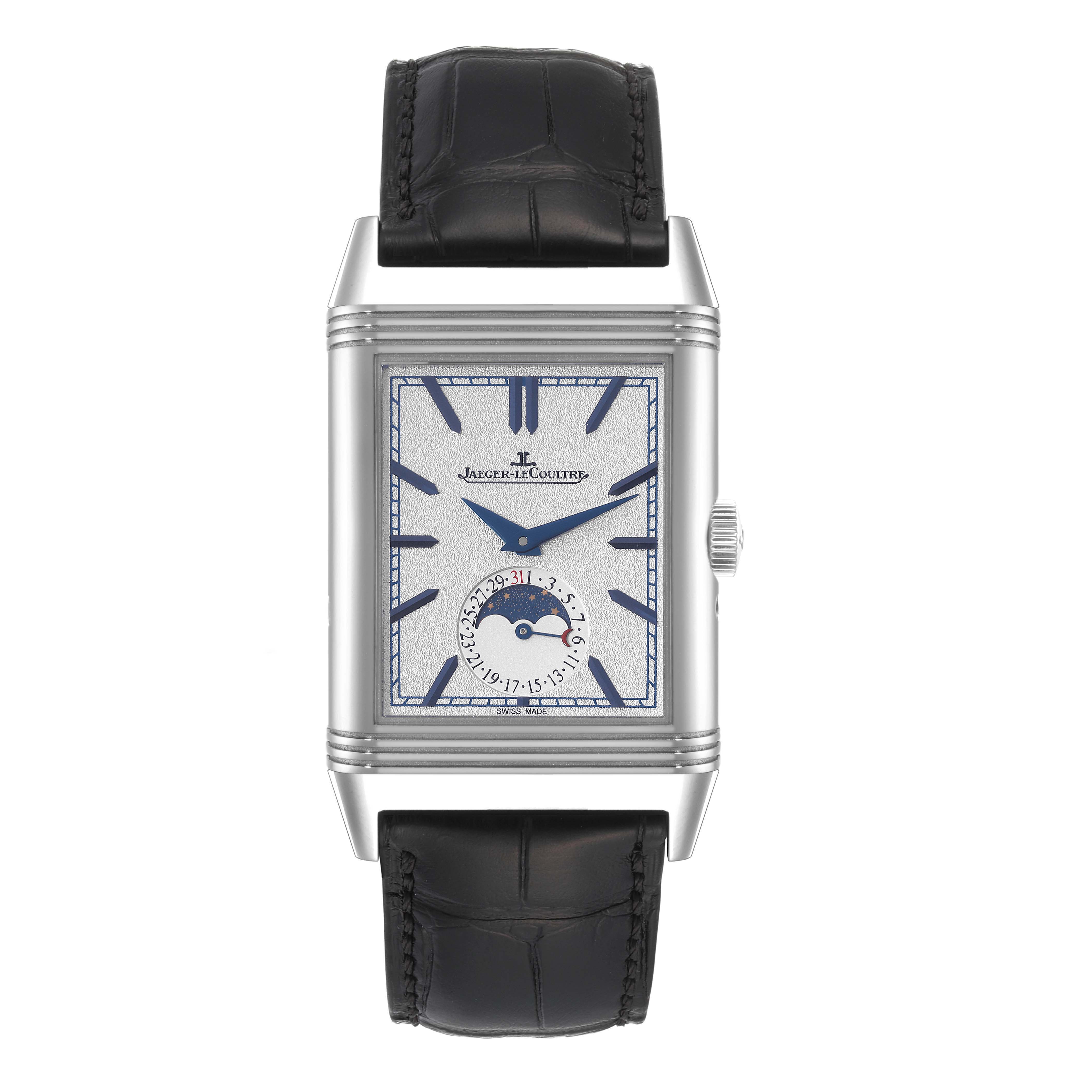 Jaeger LeCoultre Reverso Tribute Duoface Mens Watch 216.8.D3 Q3958420 Box Card