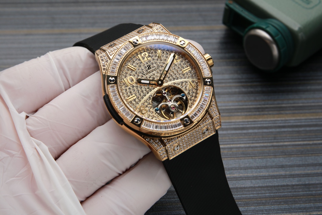 Hublot-HUBLOT luxury diamond-filled case/fashionable hollow dial