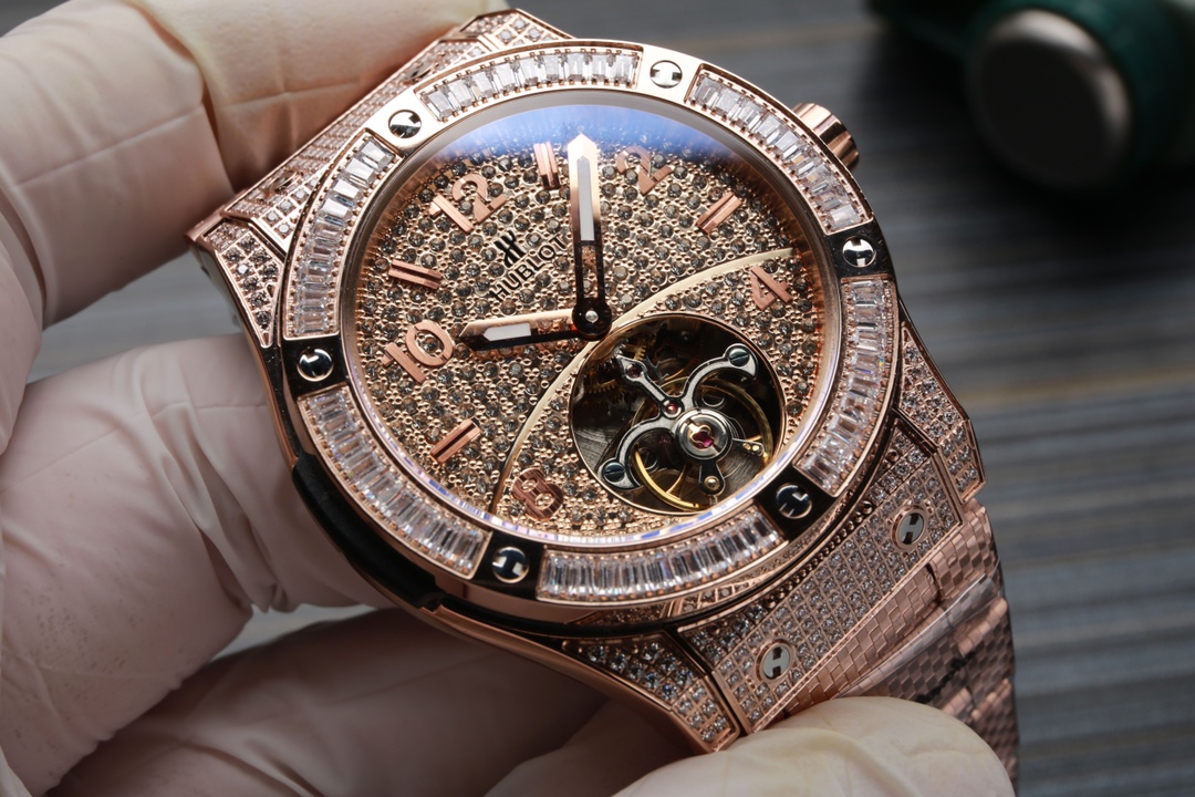 Hublot-HUBLOT luxury diamond-filled case/fashionable hollow dial