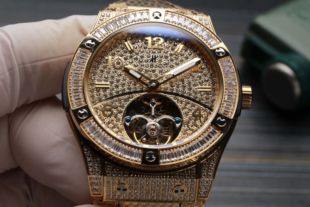 Hublot-HUBLOT luxury diamond-filled case/fashionable hollow dial