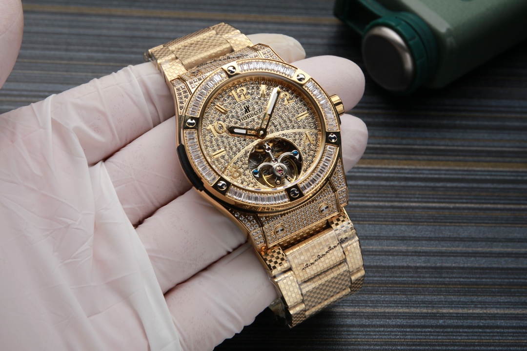 Hublot-HUBLOT luxury diamond-filled case/fashionable hollow dial