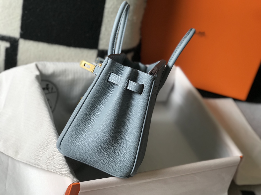 Hermes 𝑫𝒓𝒆𝒂𝒎 𝒃𝒂𝒈 ♥ Bɪʀᴋɪɴ linen blue/gold