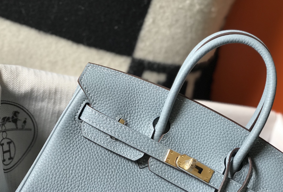 Hermes 𝑫𝒓𝒆𝒂𝒎 𝒃𝒂𝒈 ♥ Bɪʀᴋɪɴ linen blue/gold