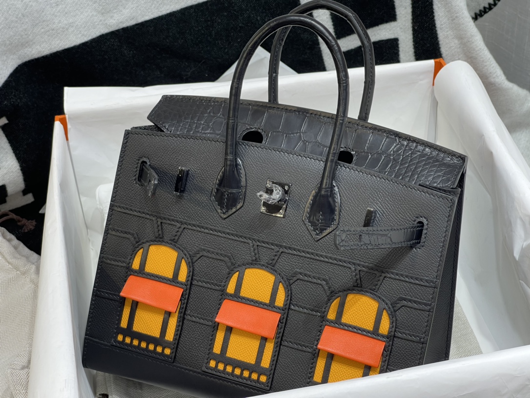 Hermès: Small House Bag 25CM. In stock🈶️ American crocodile