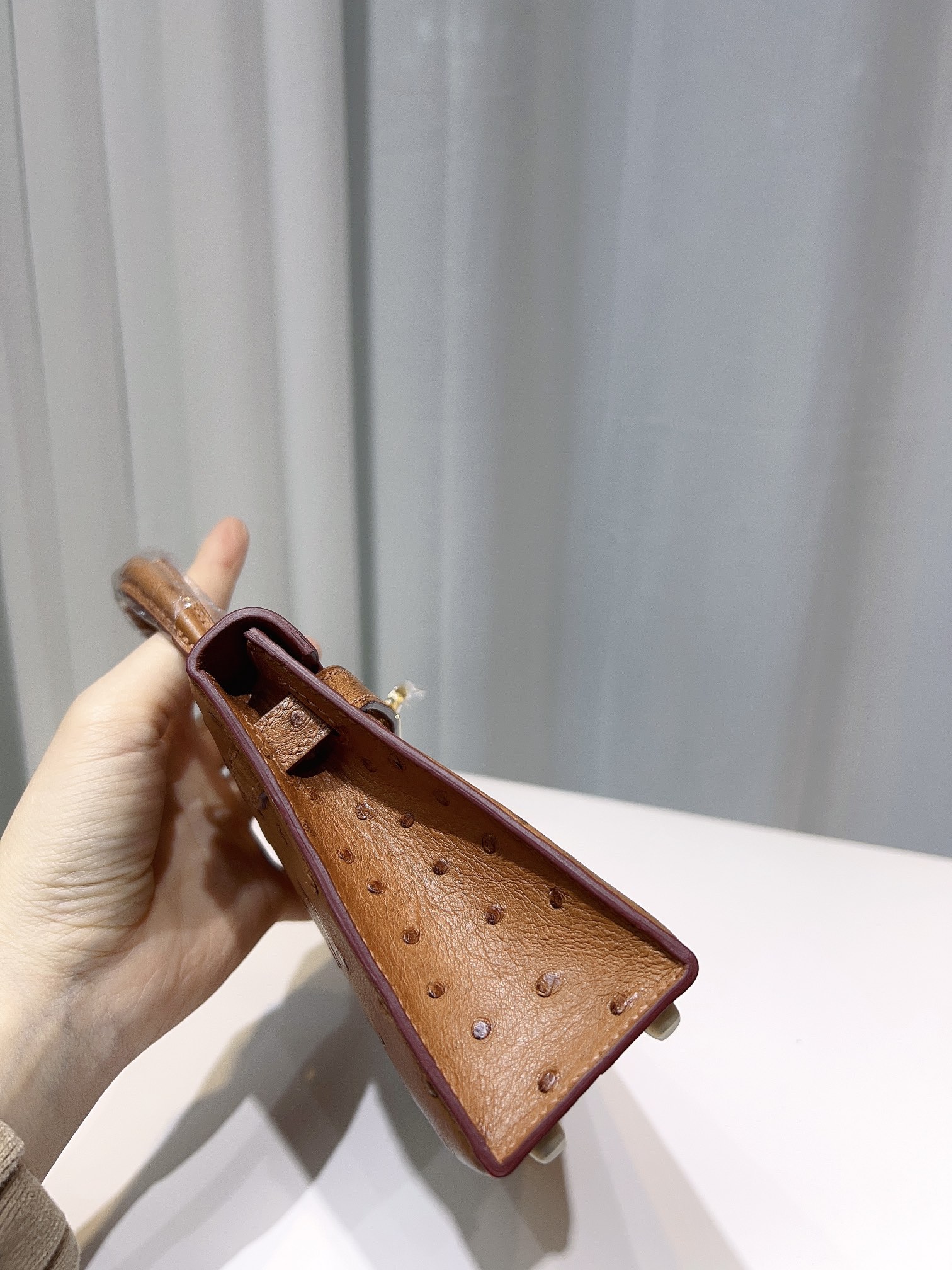 Hermès Kelly second generation 19cm imported top quality KK ostrich leather