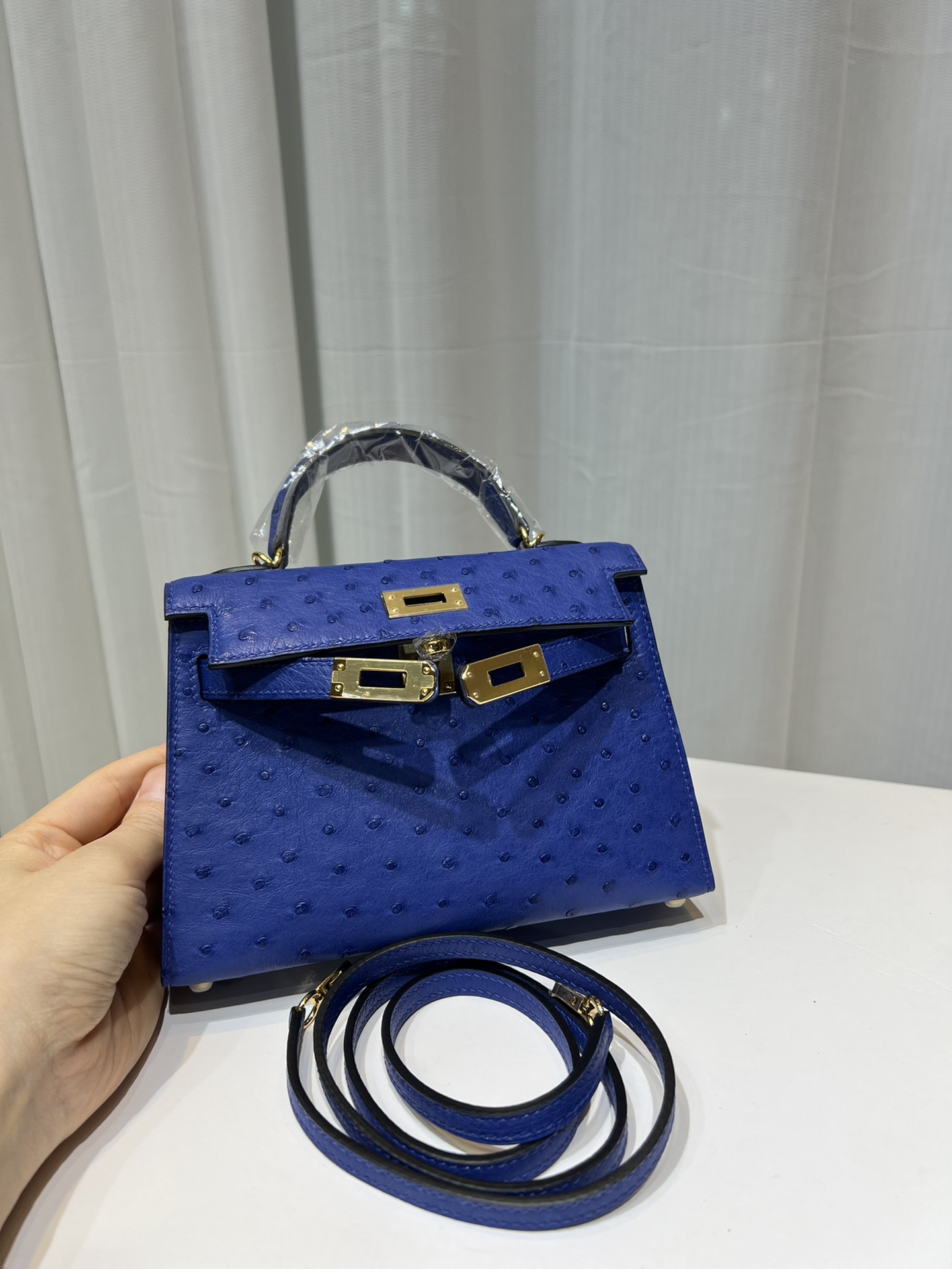 Hermès Kelly second generation 19cm imported top quality KK ostrich leather