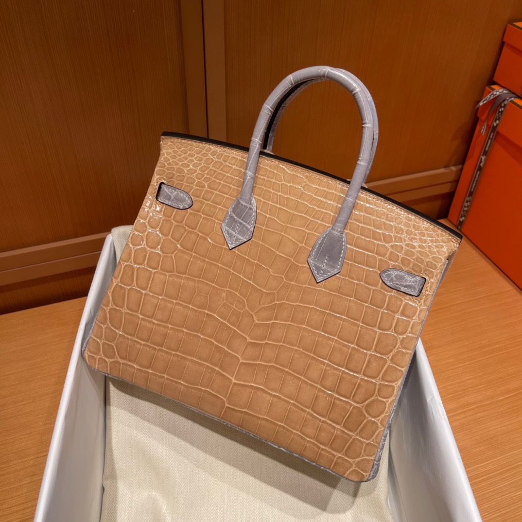 Hermès stock 25 birkin matte American crocodile Alligator square