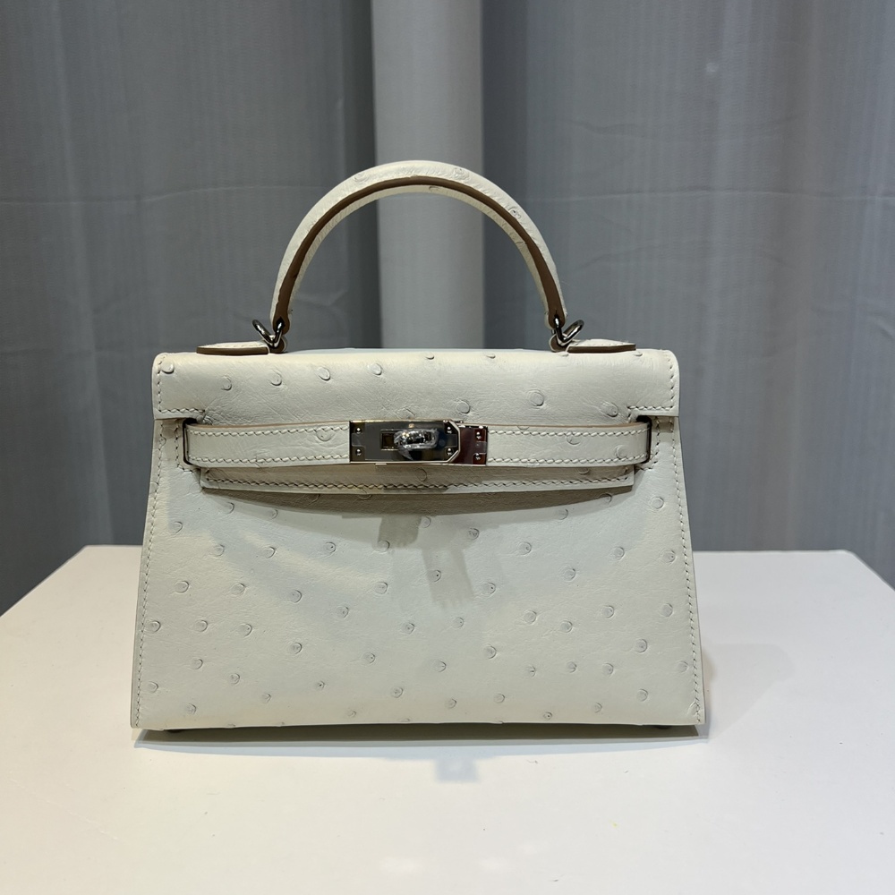 Hermès Kelly second generation 19cm imported top quality KK ostrich leather