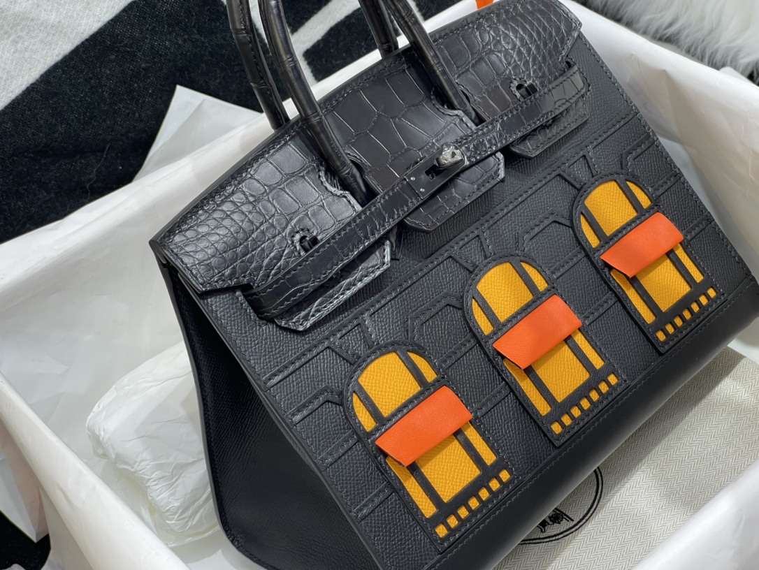 Hermès: Small House Bag 25CM. In stock🈶️ American crocodile