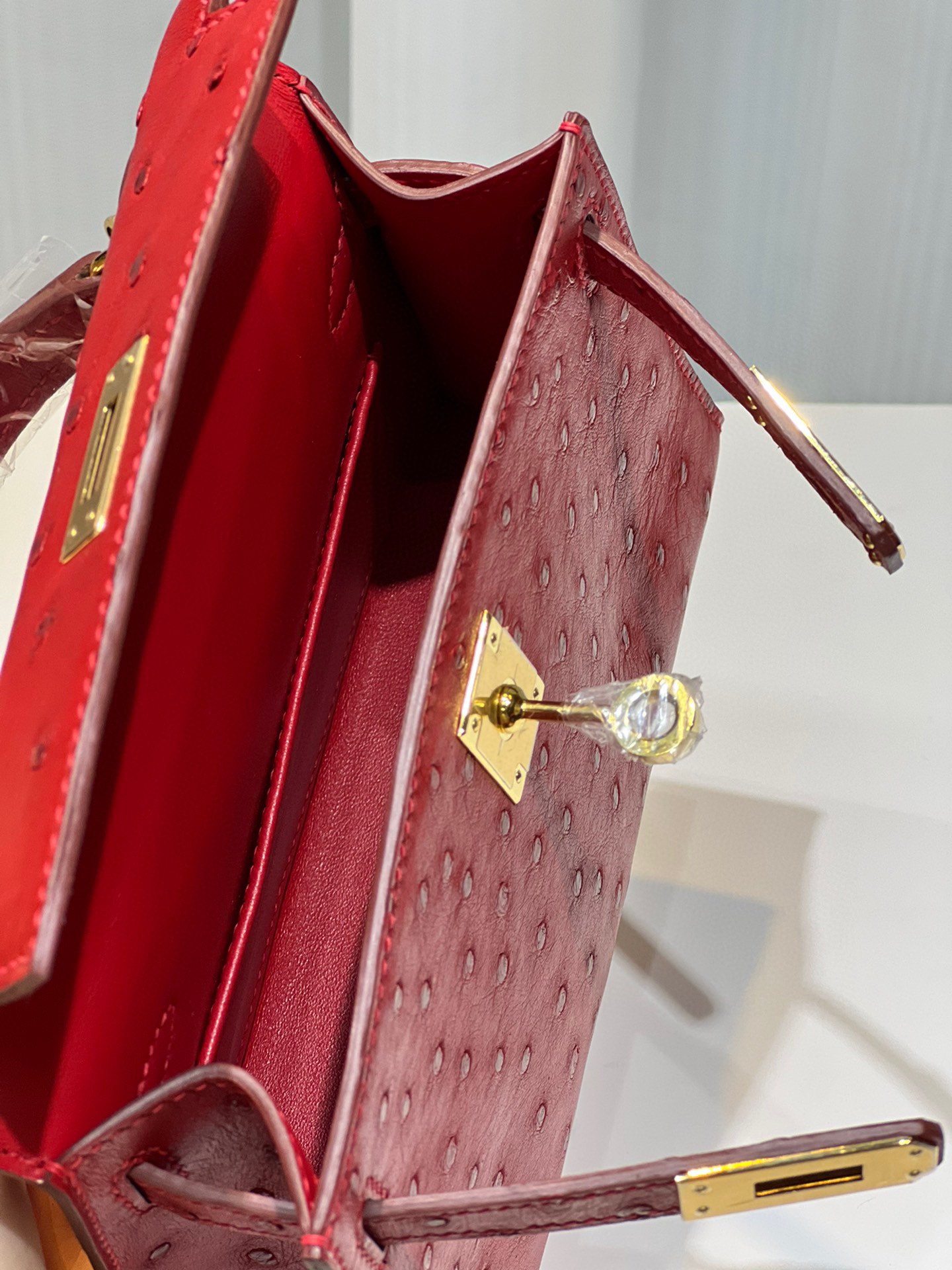 Hermès Kelly second generation 19cm imported top quality KK ostrich leather