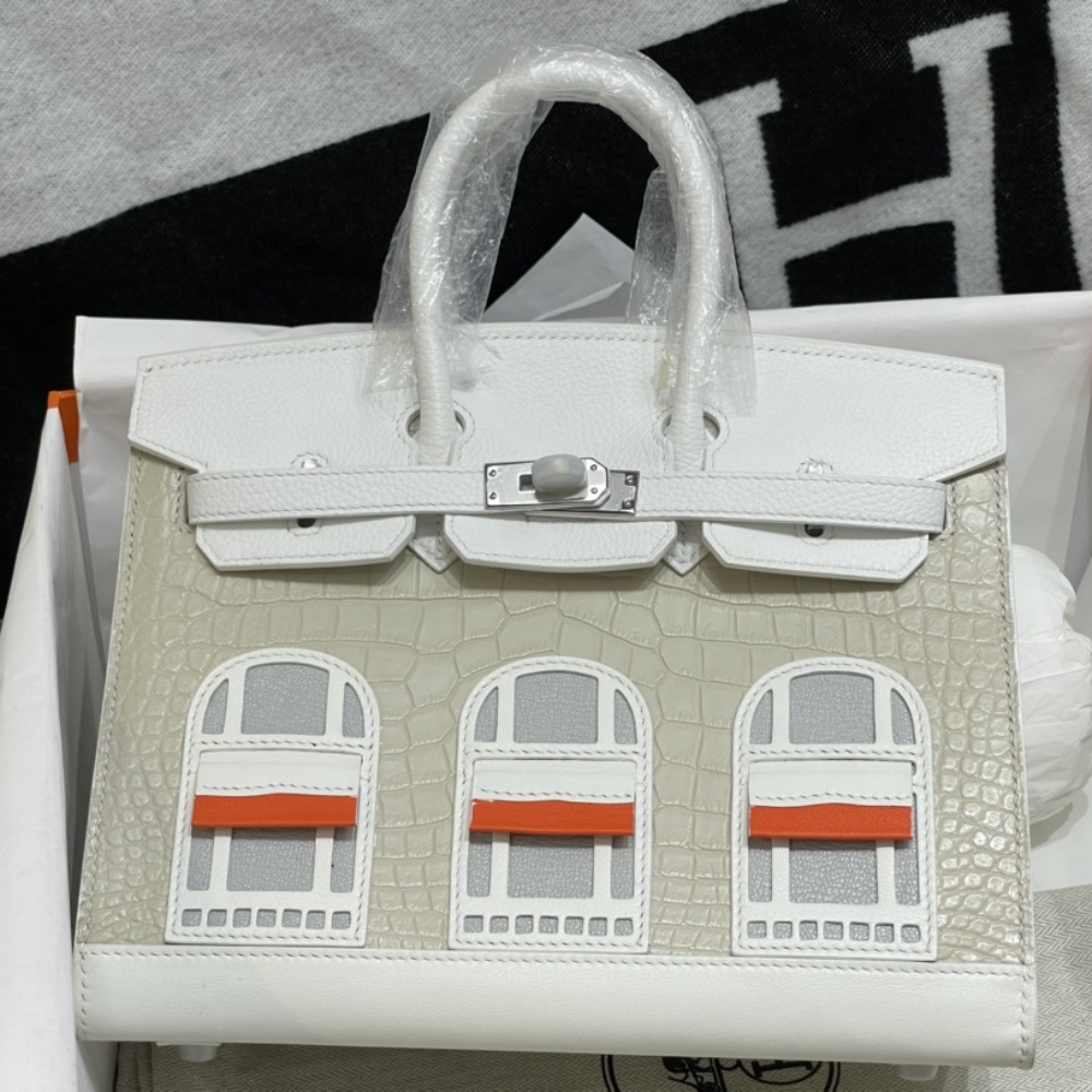 Hermès: Small House Bag 25CM. In stock🈶️ American crocodile