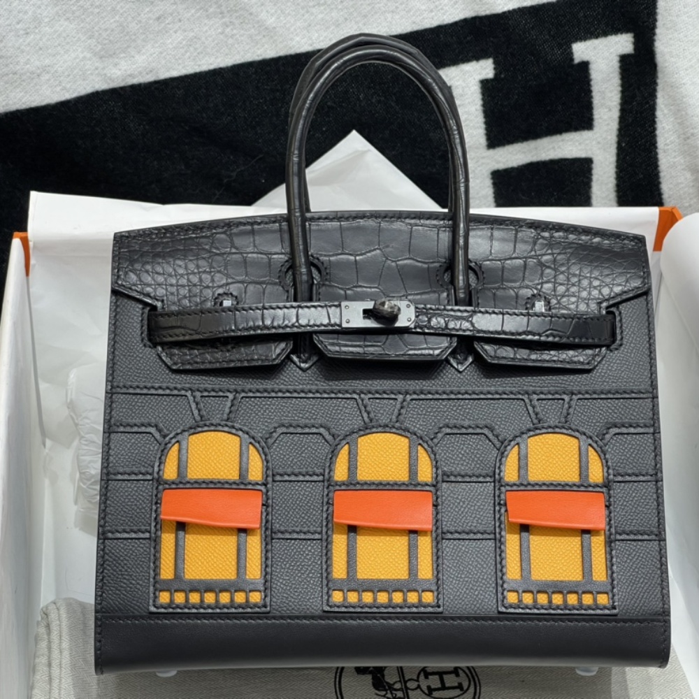 Hermès: Small House Bag 25CM. In stock🈶️ American crocodile