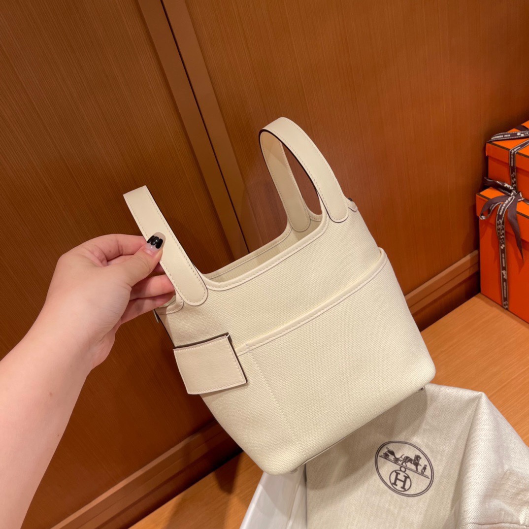 Hermès cargo picotin vegetable basket canvas,
