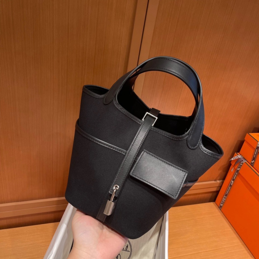 Hermès cargo picotin vegetable basket canvas,