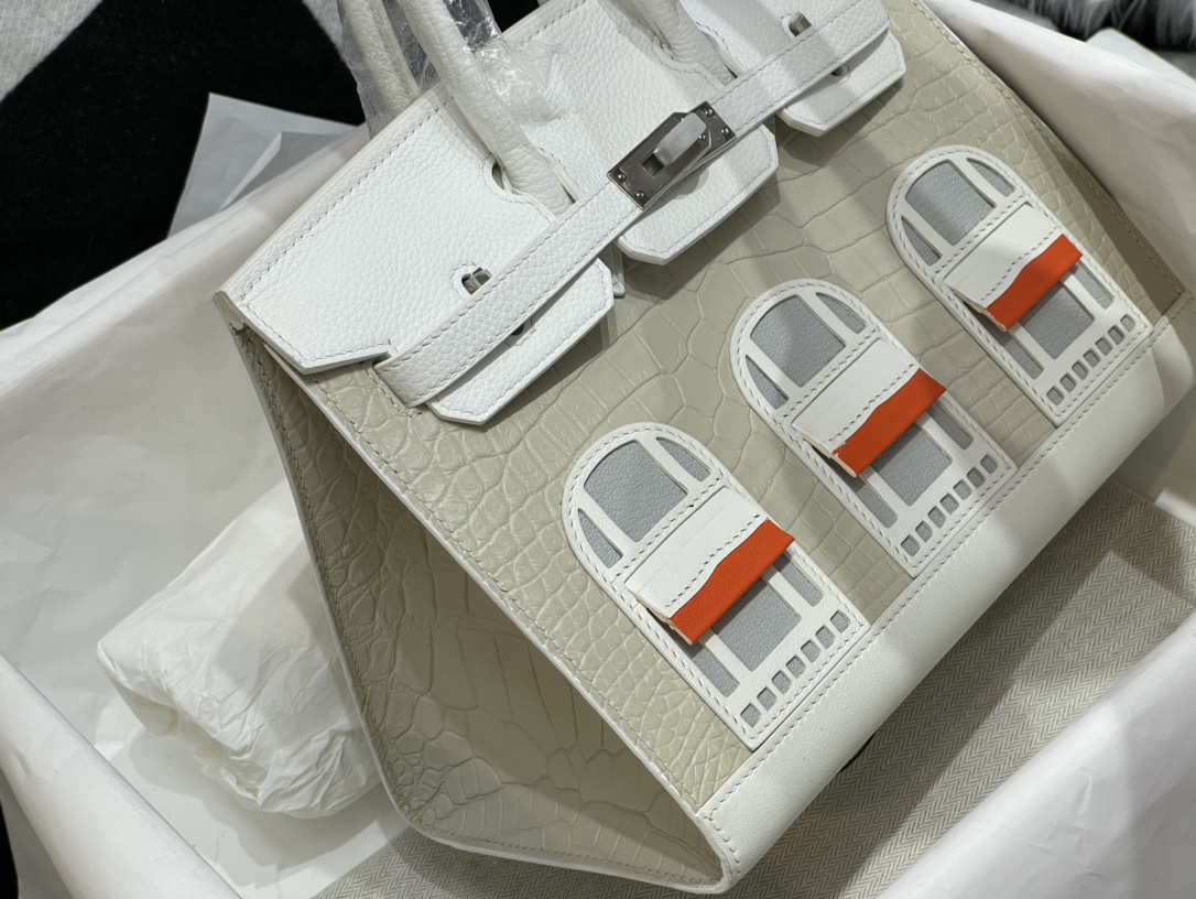 Hermès: Small House Bag 25CM. In stock🈶️ American crocodile