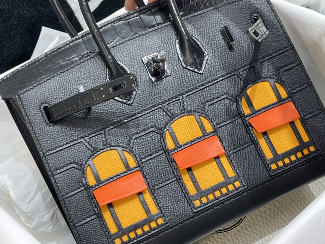 Hermès: Small House Bag 25CM. In stock🈶️ American crocodile
