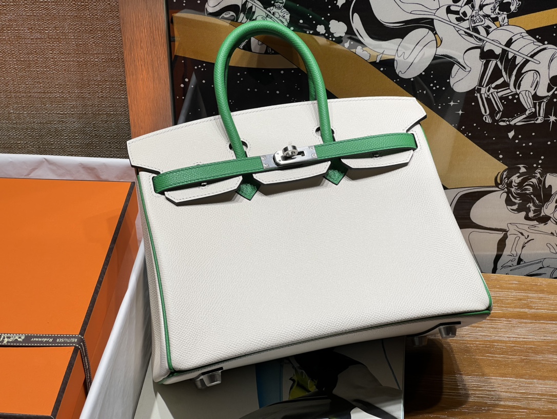 Hermès Birkin 25cm10 Milkshake White