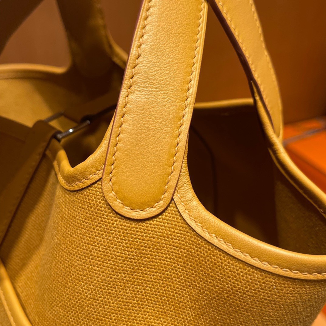 Hermès cargo picotin vegetable basket canvas,