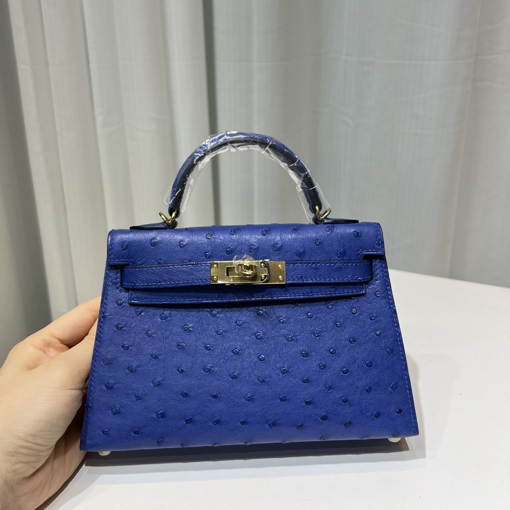 Hermès Kelly second generation 19cm imported top quality KK ostrich leather