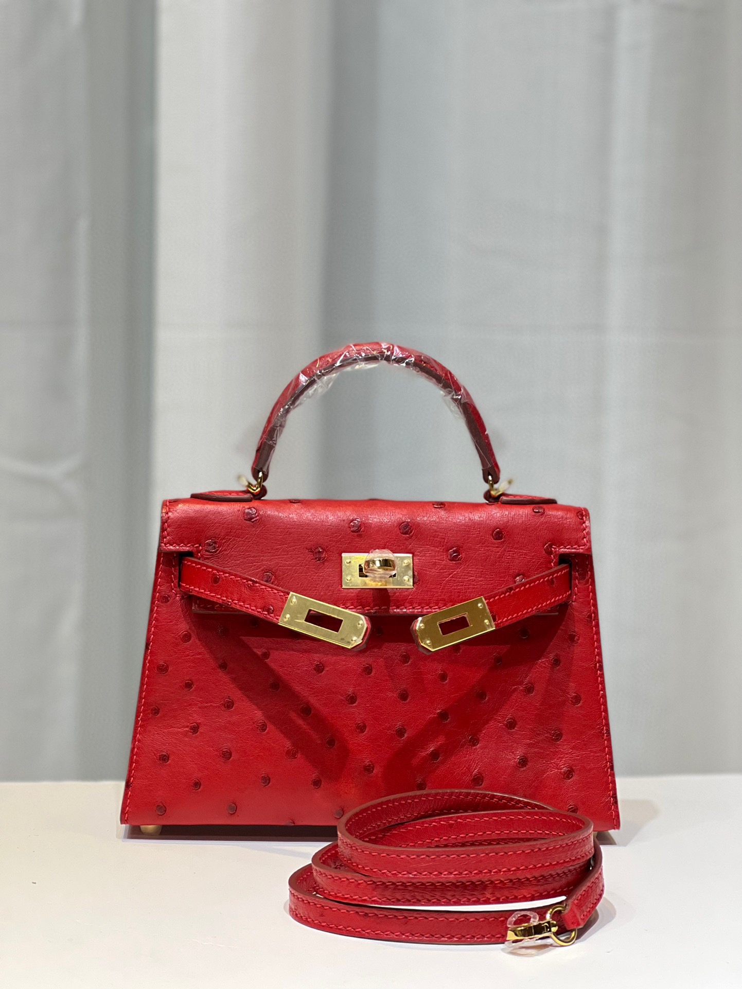 Hermès Kelly second generation 19cm imported top quality KK ostrich leather