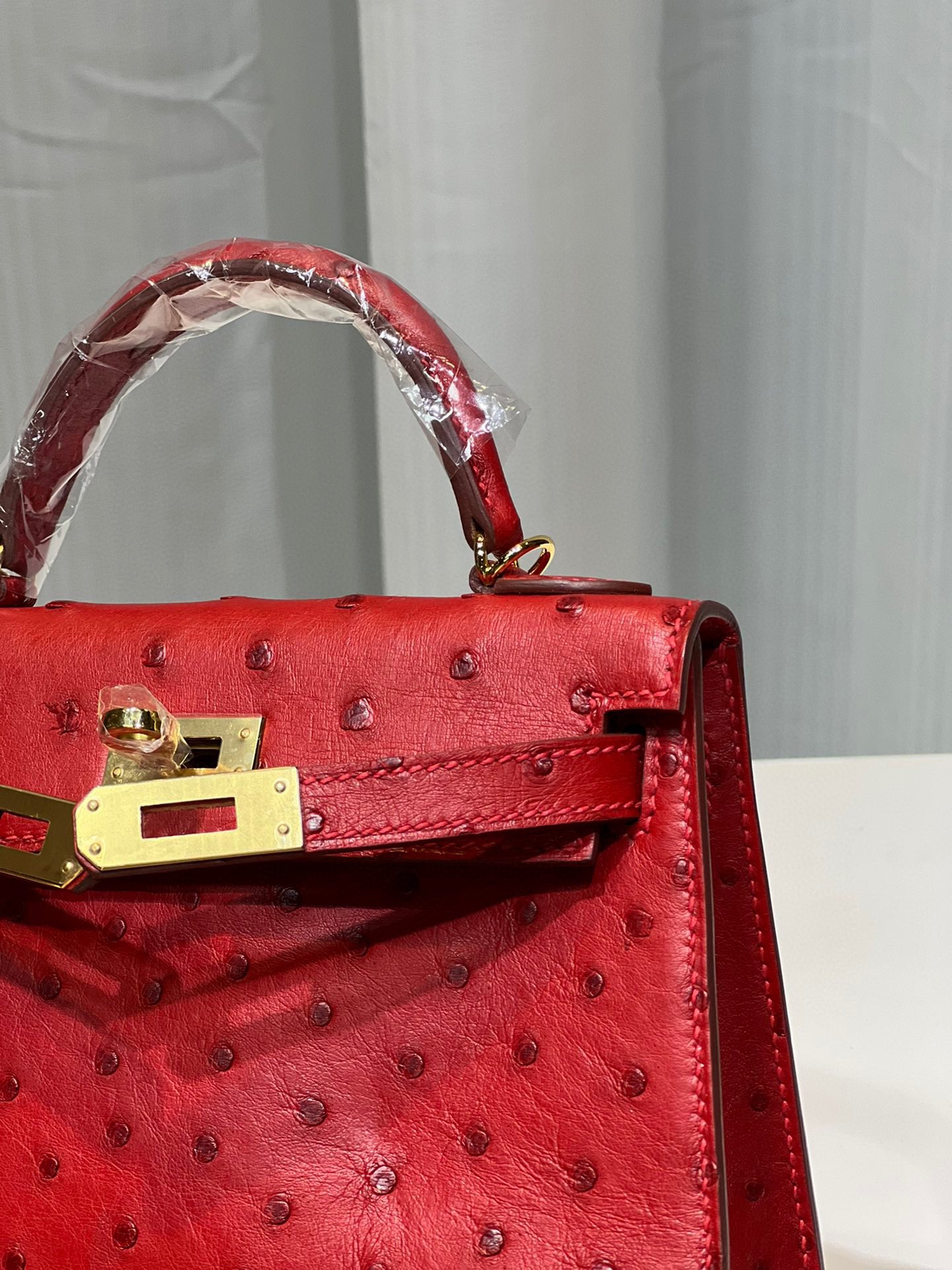 Hermès Kelly second generation 19cm imported top quality KK ostrich leather