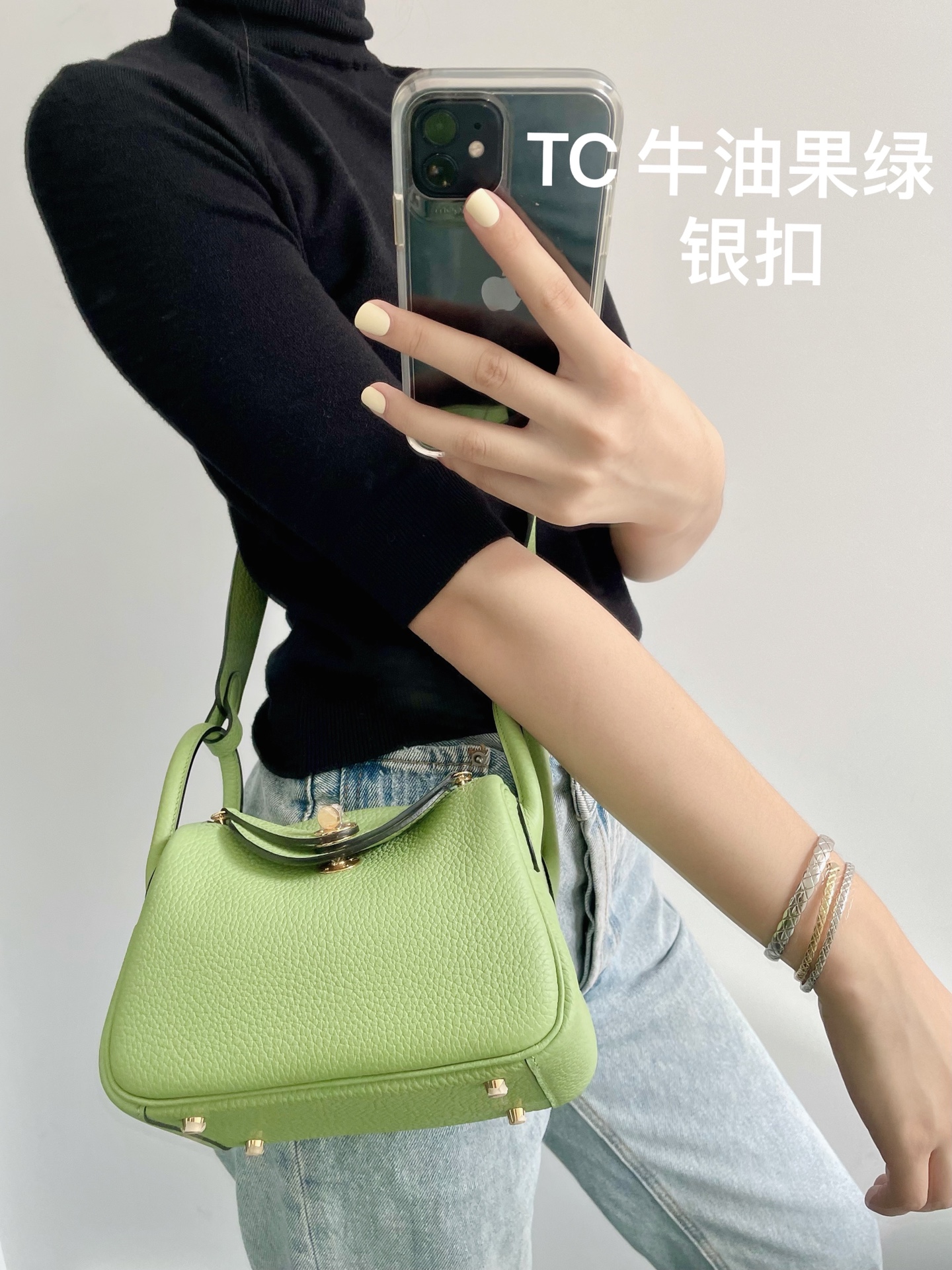 Hermès Kelly mini 2 American crocodile matte 6U mint green silver buckle