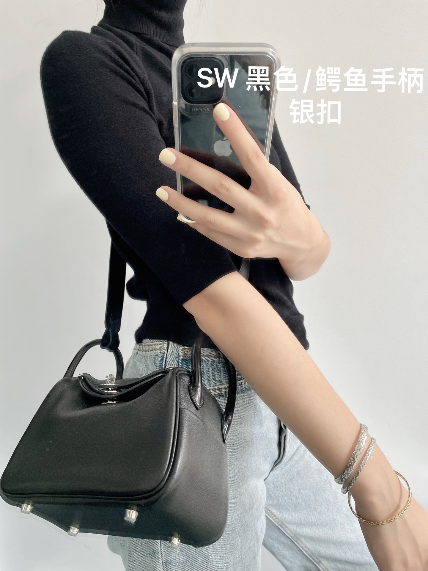 Hermès Kelly mini 2 American crocodile matte 6U mint green silver buckle