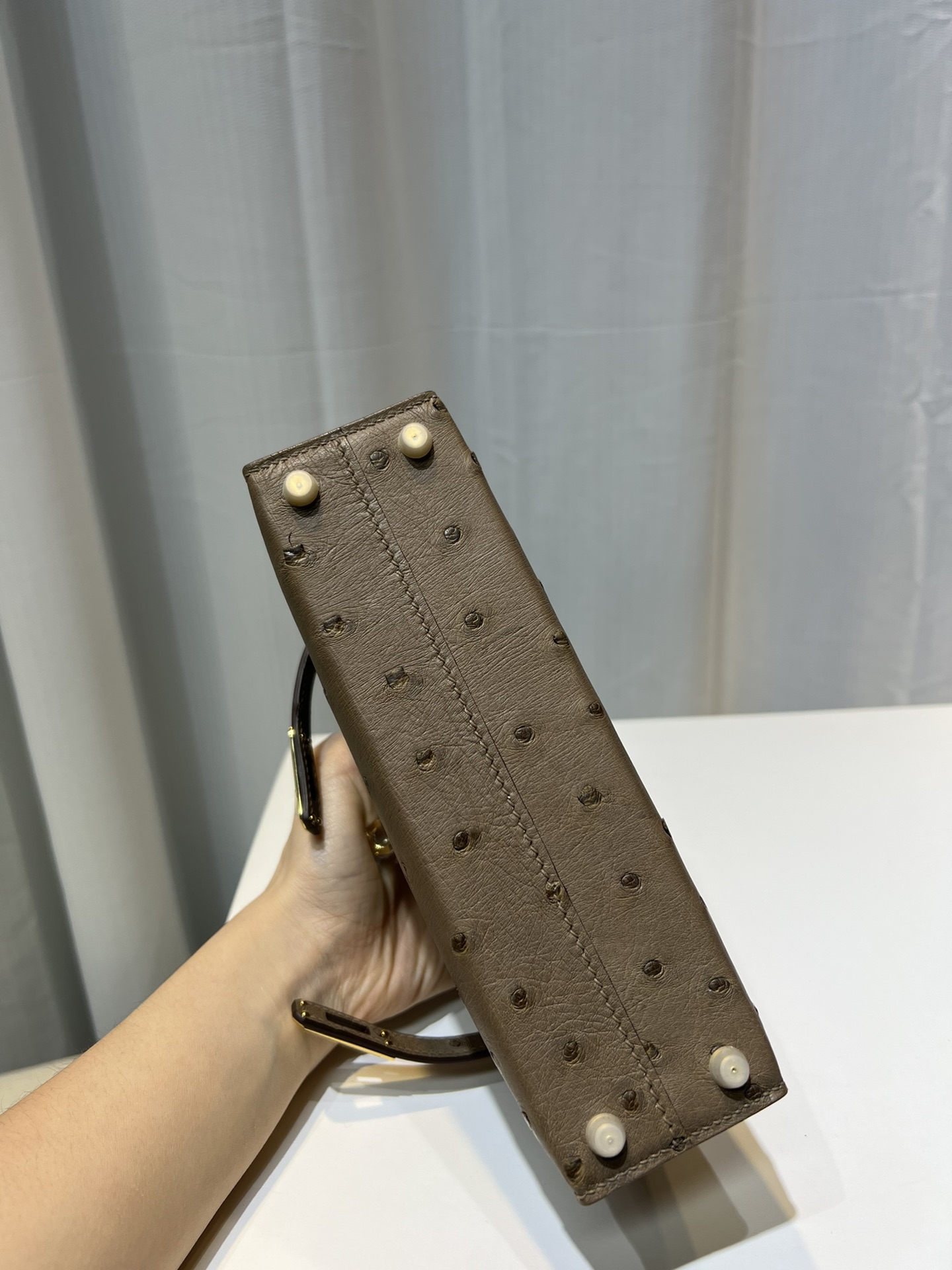 Hermès Kelly second generation 19cm imported top quality KK ostrich leather