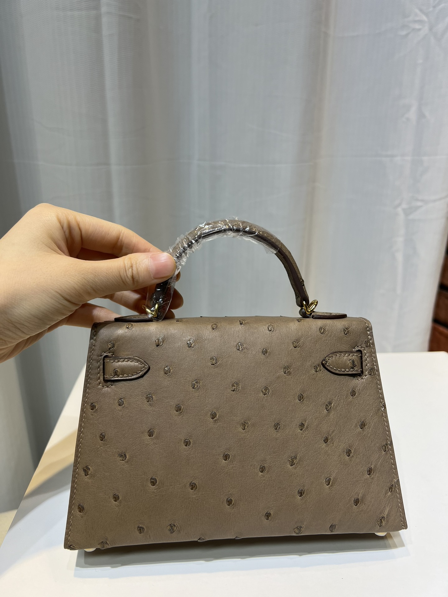Hermès Kelly second generation 19cm imported top quality KK ostrich leather