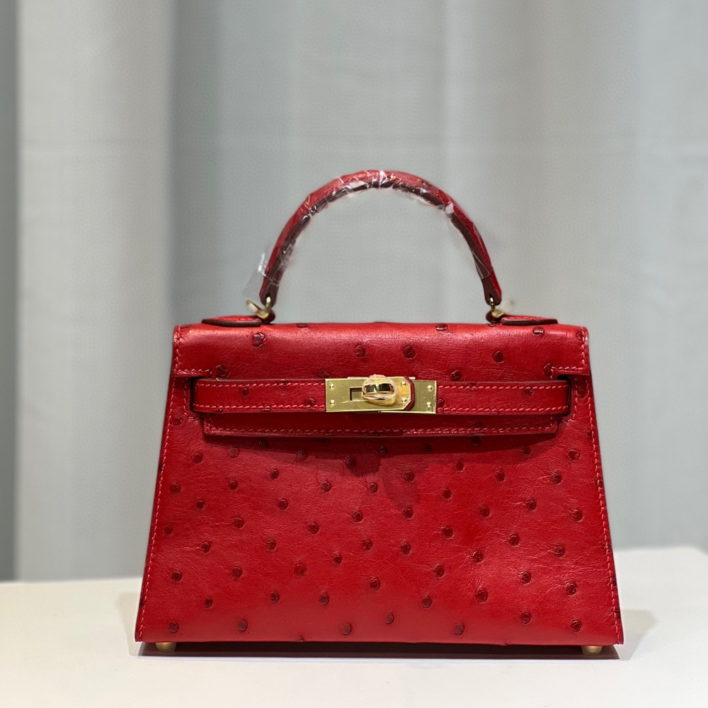 Hermès Kelly second generation 19cm imported top quality KK ostrich leather